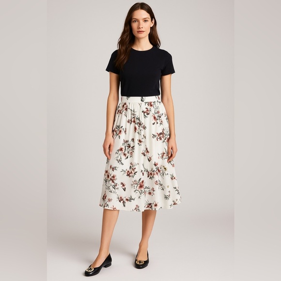 🌸 Bobeau Floral A-Line Skirt – Size XL  🌸 - Picture 1 of 9